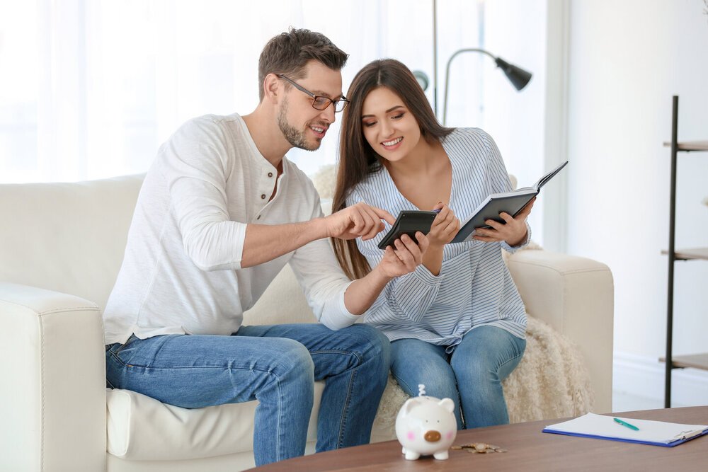 Young couple thinking over budget