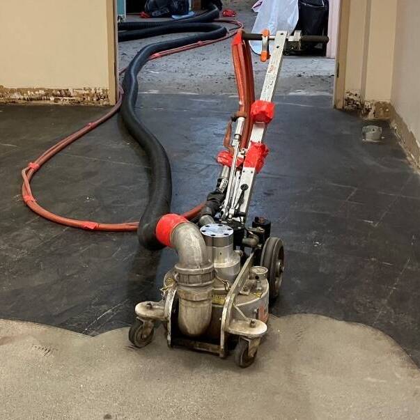 NLB Hydroblast with flooring partially removed